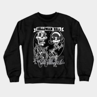 Skeletons dancing in the cemetery at the Halloween Ball Crewneck Sweatshirt